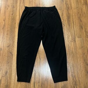 Vince Pants Womens Medium Stretch Waist Tapered Pull On Black Pockets Ankle
